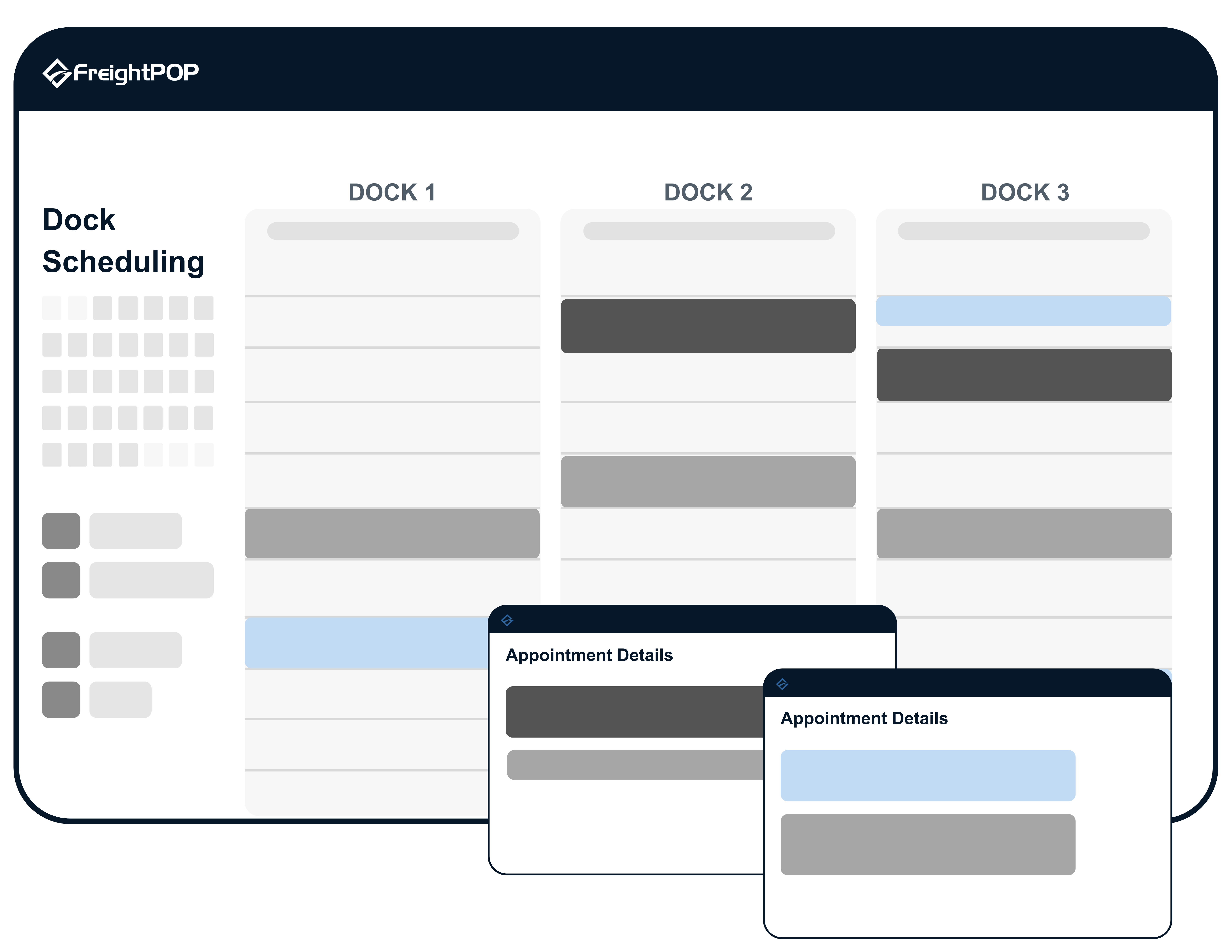Dock Scheduling Appointment Mockup