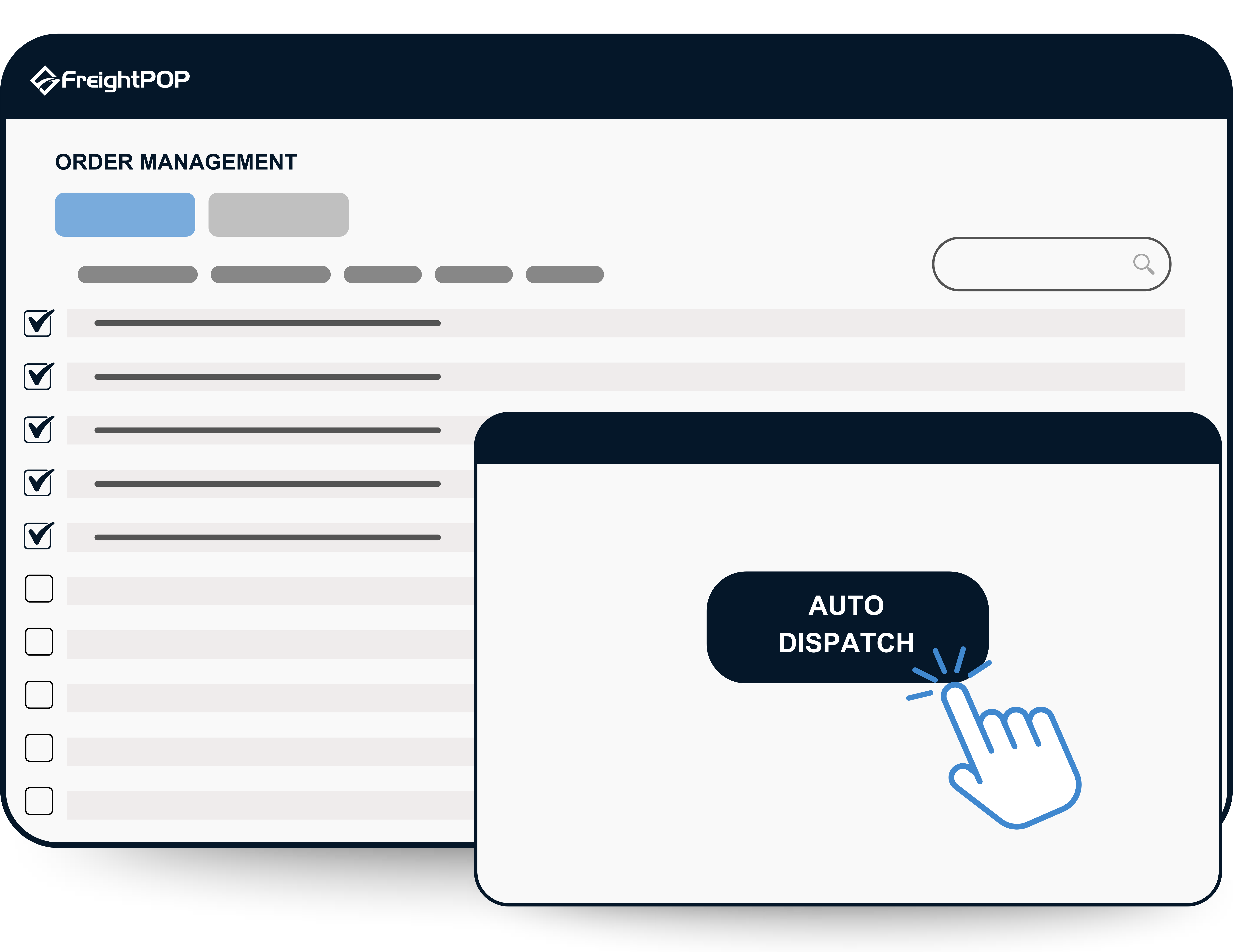 FreightPOP Auto Dispatch interface